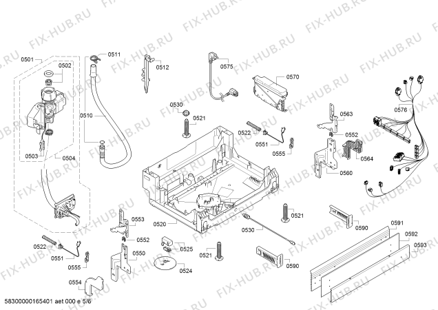 Взрыв-схема посудомоечной машины Bosch SMU57D45EU SilencePlus - Схема узла 05