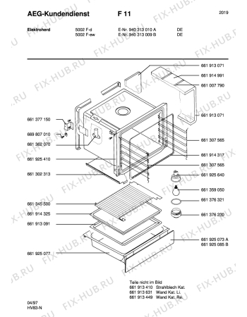 Взрыв-схема плиты (духовки) Aeg 5002F-D - Схема узла Section2