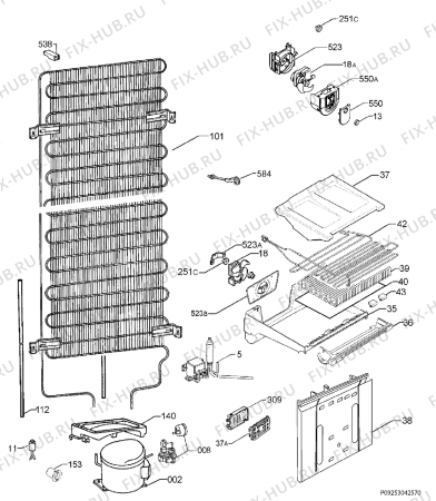 Взрыв-схема холодильника Electrolux ENA38733X - Схема узла Cooling system 017