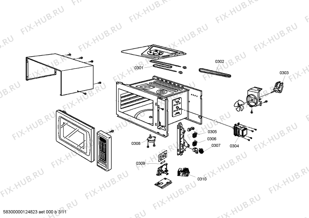 Схема №4 HMB8050 с изображением Набор кнопок для плиты (духовки) Bosch 00608389