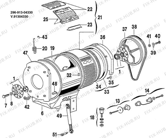 Взрыв-схема стиральной машины Zanussi TLO953 - Схема узла W30 Drum C