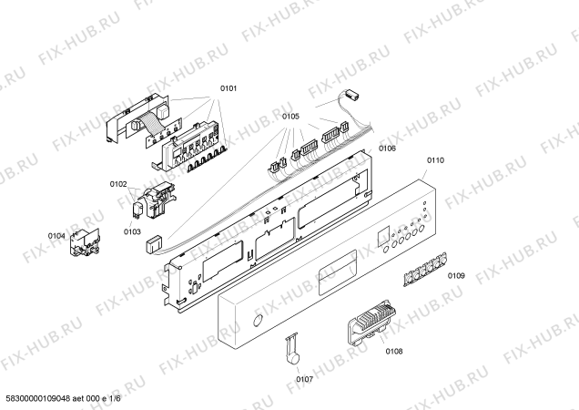 Схема №4 SGS55M15EU с изображением Сенсорная панель Bosch 00440515