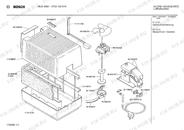 Схема №1 ML4000 с изображением Крыльчатка для составляющей Siemens 00084332