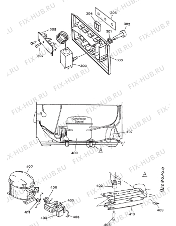 Взрыв-схема холодильника Electrolux EC3011M - Схема узла Section 2