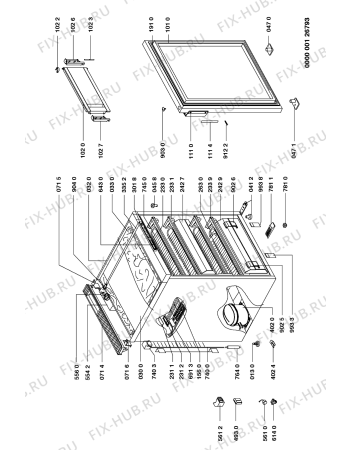 Схема №1 AFB 438/H с изображением Шарнир для холодильника Whirlpool 481941719564