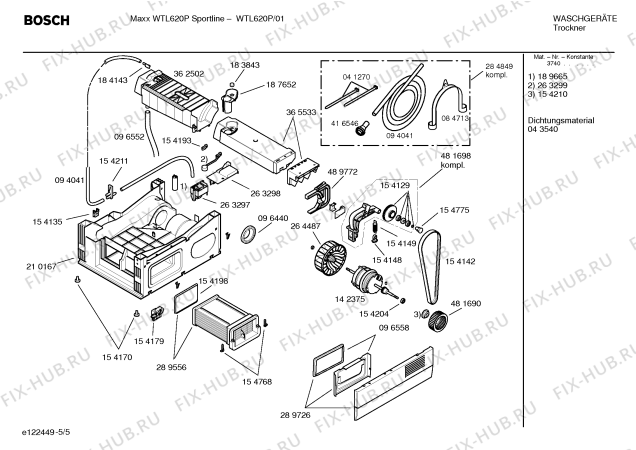 Схема №1 WTL620PEE Maxx WTL620P Sportline с изображением Инструкция по установке и эксплуатации для сушильной машины Bosch 00586527
