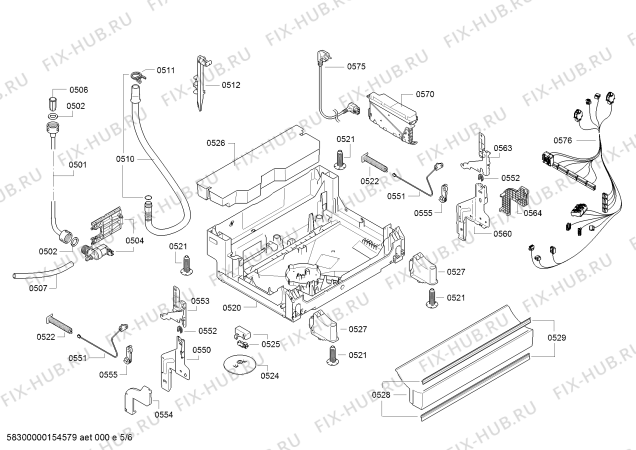 Схема №4 SMS50E12FF с изображением Панель управления для посудомоечной машины Bosch 00741726