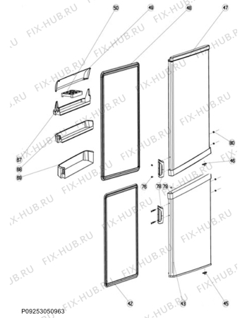 Взрыв-схема холодильника Electrolux ENF2700AOW - Схема узла Door 003