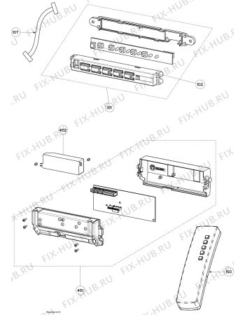 Взрыв-схема вытяжки Electrolux DBGL1030CN - Схема узла Command panel 037