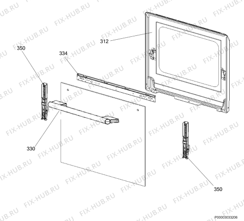 Взрыв-схема плиты (духовки) Rex Electrolux RKG501102W - Схема узла Door