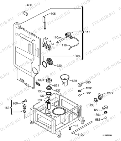 Взрыв-схема посудомоечной машины Rex IT962WRDNS - Схема узла Water softener 066