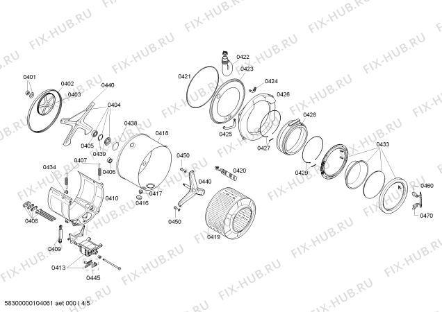 Взрыв-схема стиральной машины Bosch WVT2850FF WVT2850 - Схема узла 04