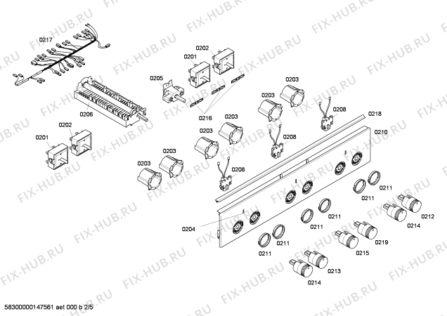 Взрыв-схема плиты (духовки) Bosch HCE724320V - Схема узла 02