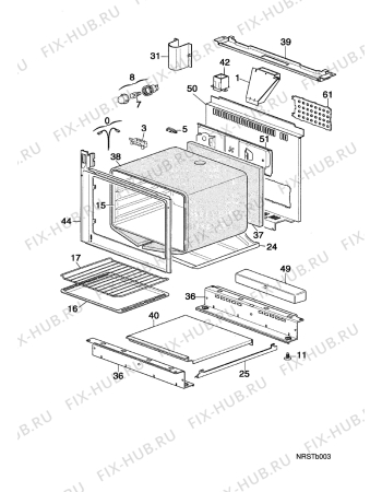 Взрыв-схема плиты (духовки) Faure CVC6990W - Схема узла Oven