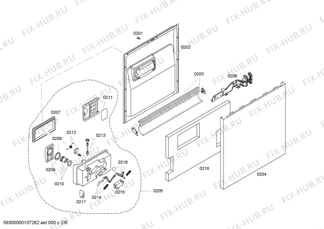 Взрыв-схема посудомоечной машины Bosch SHU53A06UC Bosch - Схема узла 02