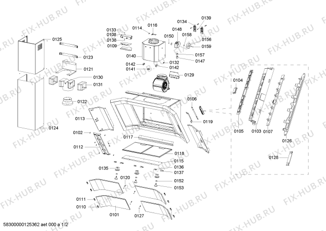 Схема №2 LC8K955 с изображением Трансформатор для вытяжки Bosch 00643858