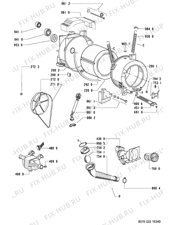 Схема №1 AWM 1203 с изображением Клавиша для стиральной машины Whirlpool 481241258989