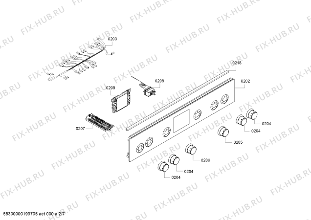 Взрыв-схема плиты (духовки) Bosch HGD74W455A - Схема узла 02