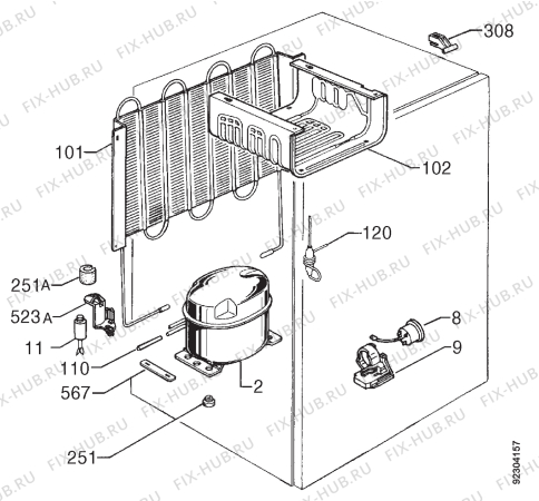 Взрыв-схема холодильника Zanussi ZT140T - Схема узла Cooling system 017