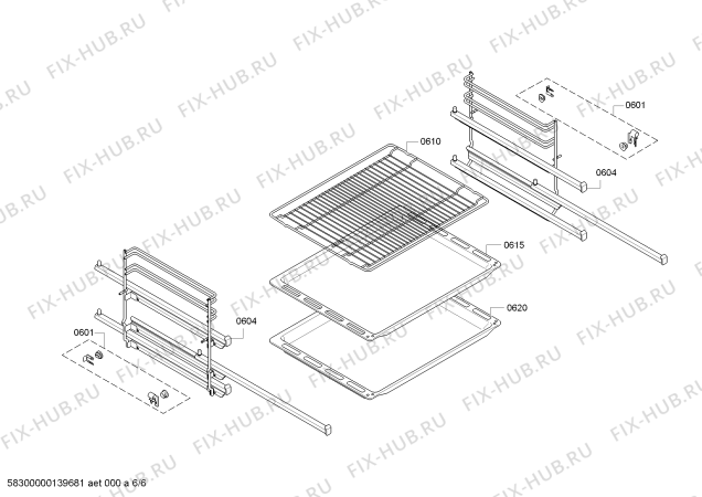 Схема №4 HBA36T650 с изображением Модуль управления, запрограммированный для плиты (духовки) Bosch 00672369