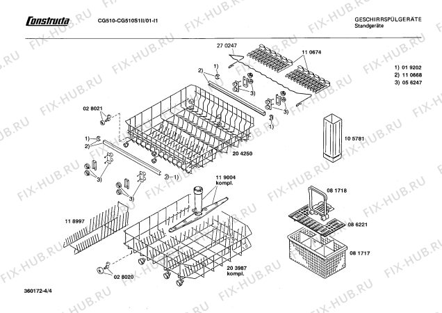 Взрыв-схема посудомоечной машины Constructa CG510S1II CG510 - Схема узла 04