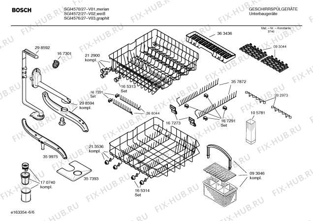 Взрыв-схема посудомоечной машины Bosch SGI4570 Silence - Схема узла 06