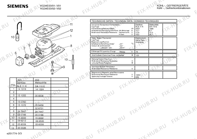 Взрыв-схема холодильника Siemens KG34E03 - Схема узла 03