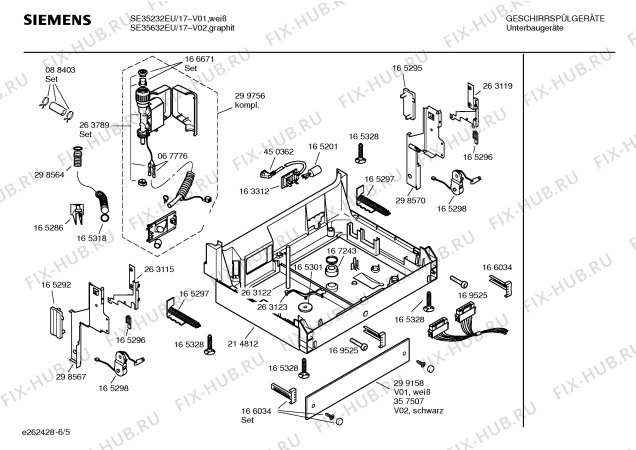 Взрыв-схема посудомоечной машины Siemens SE35232EU - Схема узла 05