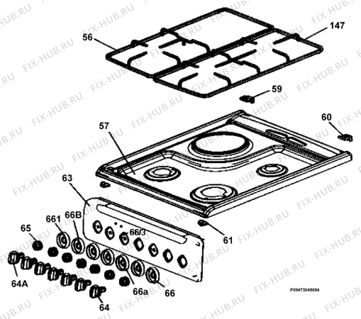 Взрыв-схема плиты (духовки) Electrolux EKM501501W - Схема узла Section 5