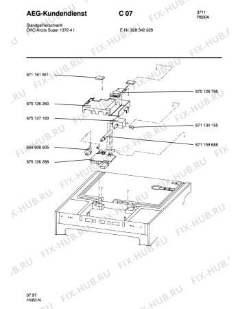 Взрыв-схема холодильника Aeg ARC1372-4 I - Схема узла Freezer electrical equipment