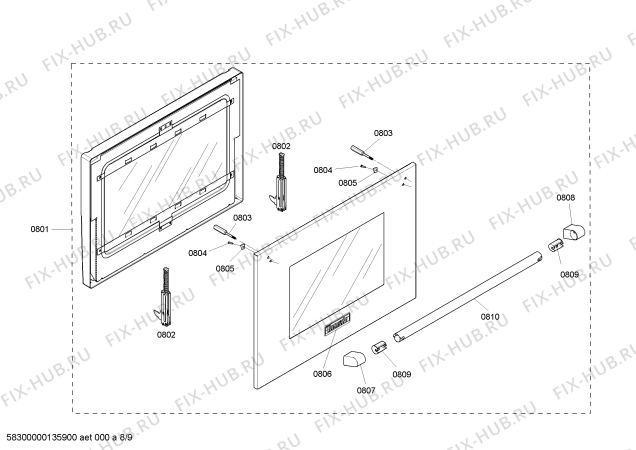 Схема №4 PRD304EHU Thermador с изображением Панель для плиты (духовки) Bosch 00476084