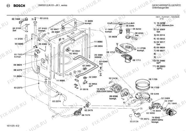 Схема №3 SMI6031JK с изображением Щелочная помпа для электропосудомоечной машины Bosch 00140542