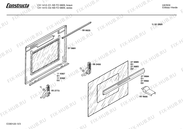 Схема №1 CH1412 с изображением Панель для духового шкафа Bosch 00270956
