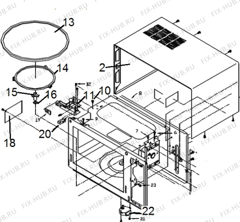 Схема №2 MO-230 DE (663169, WP900BI-C23) с изображением Микропереключатель для микроволновой печи Gorenje 104189