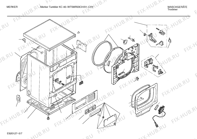 Схема №3 CT28010 CT2801 с изображением Затвор для сушилки Bosch 00092091
