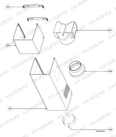 Взрыв-схема вытяжки Electrolux EFC70011X - Схема узла Section 4