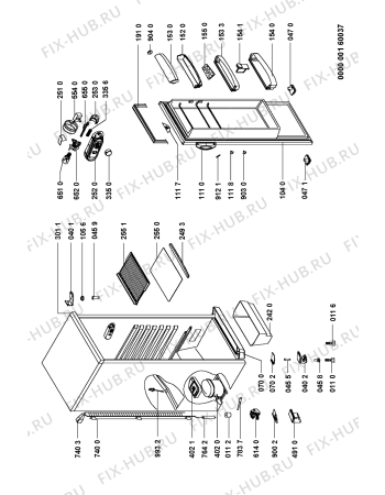 Схема №1 ARC 1411 с изображением Часть корпуса для холодильной камеры Whirlpool 481245228598