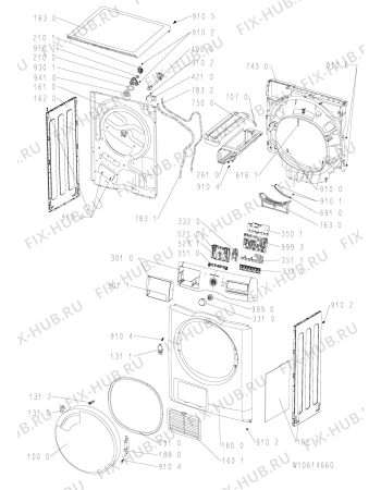 Схема №1 AZA-HP 8772 с изображением Модуль (плата) для стиральной машины Whirlpool 481010576598