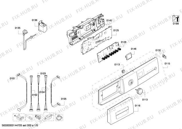 Схема №5 WM16E344 IQ300 varioPerfect с изображением Панель управления для стиралки Siemens 00707906