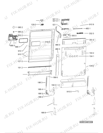 Схема №2 ADG 7452 A+ 6S FD с изображением Панель для посудомоечной машины Whirlpool 481010488565