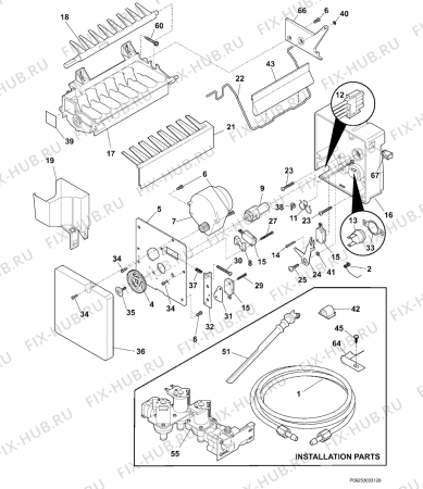 Взрыв-схема холодильника Electrolux ERL6296SK5 - Схема узла Icemaker