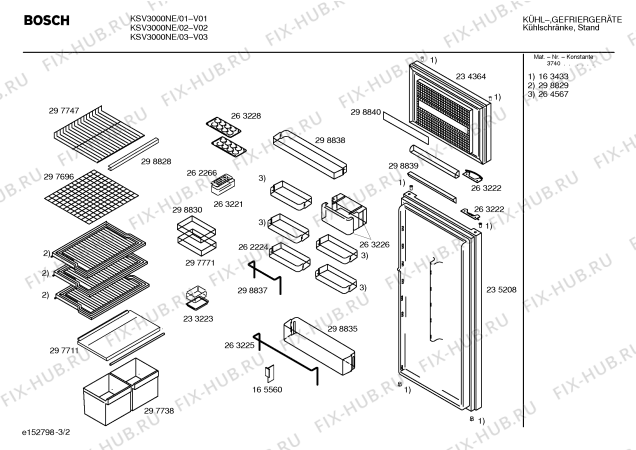 Взрыв-схема холодильника Bosch KSV3000NE - Схема узла 02