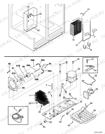 Взрыв-схема холодильника Aeg Electrolux S75628KG - Схема узла Cooling system 017