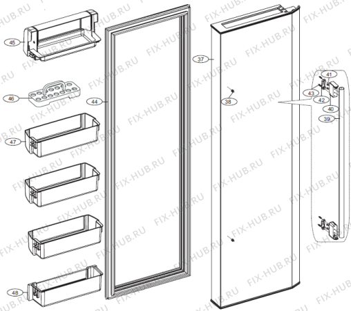 Взрыв-схема холодильника Gorenje NRS85557E (244307, HRF661FF/ASS) - Схема узла 02