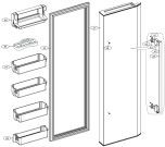 Схема №1 NRS85557E (244307, HRF661FF/ASS) с изображением Дверь для холодильника Gorenje 231159