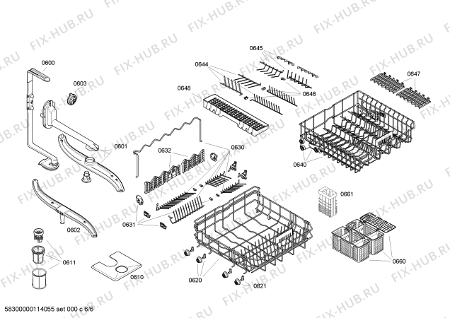 Схема №3 SGV67T03TC с изображением Рамка для посудомоечной машины Bosch 00443343