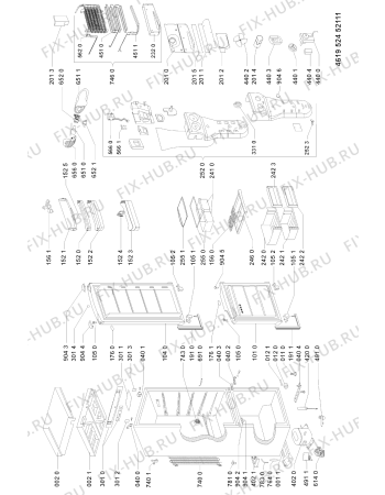 Схема №1 CBA 308 NF/AL с изображением Полка для холодильника Whirlpool 481245088285