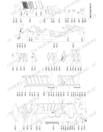 Схема №1 DC 190 с изображением Дверца для холодильной камеры Whirlpool 481241619649