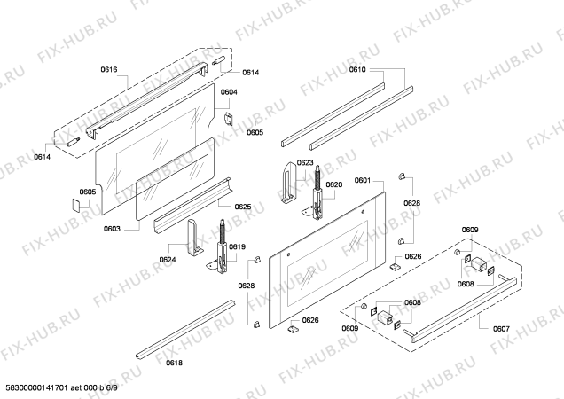 Взрыв-схема плиты (духовки) Bosch HBM43B260B - Схема узла 07