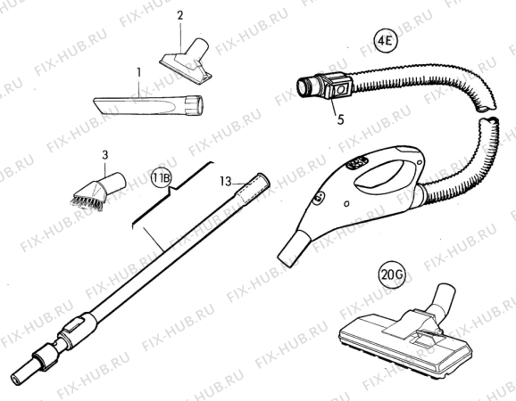 Взрыв-схема пылесоса Electrolux Z5035 - Схема узла L10 Hose B